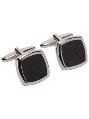 Rounded cufflinks with glazed edging