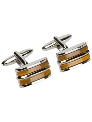 Rectangular cufflinks with inserts