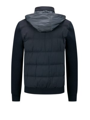 Wattierte Steppjacke mit Strick-Einsätzen und verstaubarer Kapuze