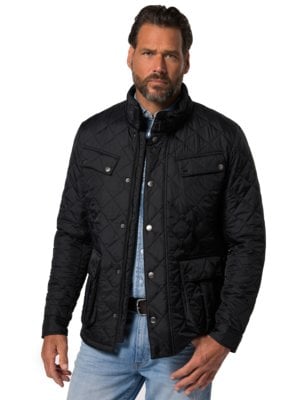 Veste avec surpiqûres en losange et écusson de la marque