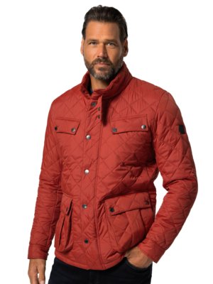 Veste avec surpiqûres en losange et écusson de la marque