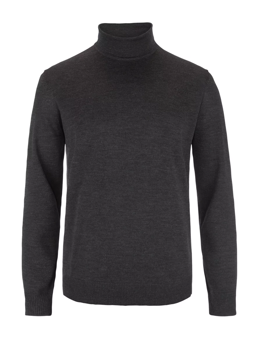 Turtleneck sweater made of wool, Gran Sasso, anthracite | HIRMER big & tall