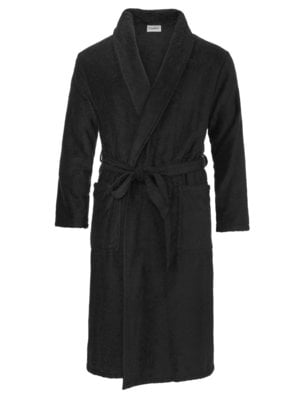 Dressing gown with shawl collar