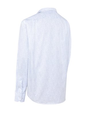 Light blue button-down dress shirt with a subtle white paisley pattern visible from the back.