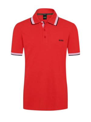 Solid-colored polo shirt with contrast stripes