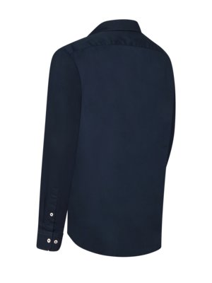 Solid color cotton shirt with button-down collar, regular fit