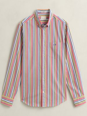 Lightweight cotton shirt with multicolor stripes, regular fit