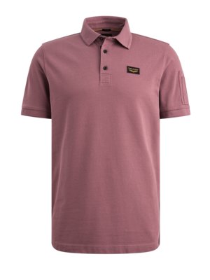 Piqué-Poloshirt mit Stretchanteil und Label-Aufnäher