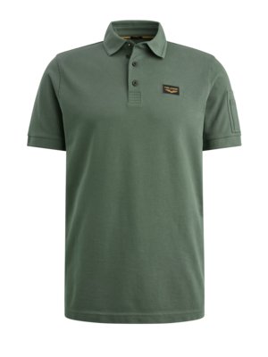 Piqué-Poloshirt mit Stretchanteil und Label-Aufnäher