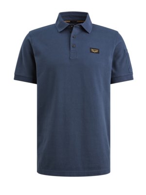 Piqué-Poloshirt mit Stretchanteil und Label-Aufnäher