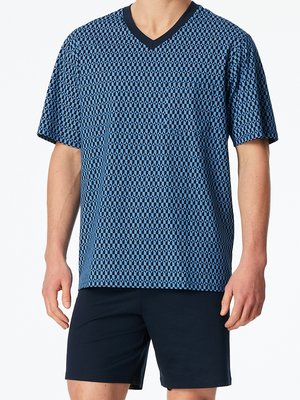 Kurzer Schlafanzug mit gemustertem Oberteil in softer Jersey-Qualität