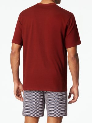 Kurzer Pyjama in Softer Jersey-Qualität mit gemusterter Hose