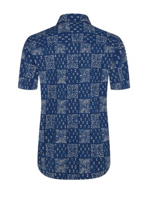 Short-sleeved cotton shirt with all-over print