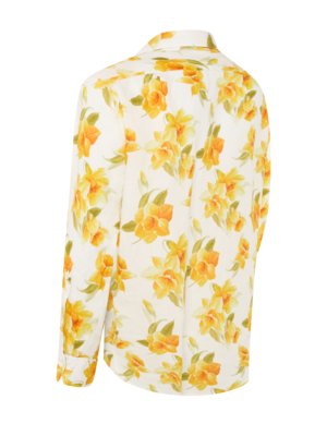 Summer linen shirt with floral print
