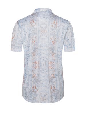 Short-sleeved shirt with all-over print and resort collar