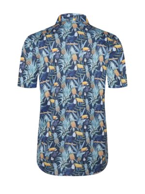 Kurzarmhemd mit Tukan-Print und Resort-Kragen