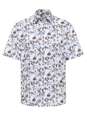 Bügelfreies Baumwollhemd mit floralem Print, Comfort Fit