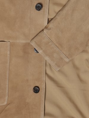 Lederjacke mit Umlegekragen aus softem Ziegenveloursleder