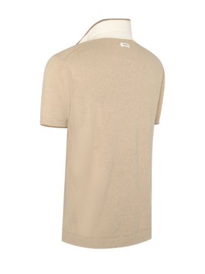 Knitted cotton-blend polo shirt