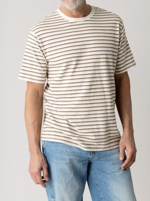 Miękki bawełniany T-shirt w paski, bardzo długi