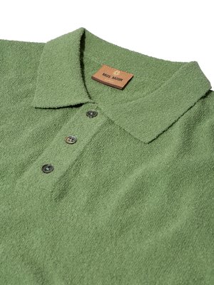 Dzianinowa koszulka polo z mieszanki bawełny bucle