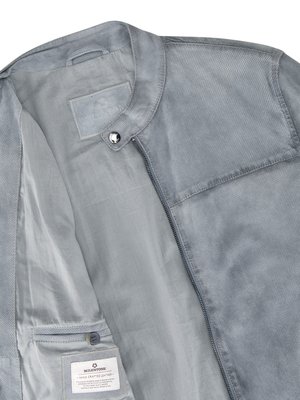 Lederjacke aus perforiertem Ziegenveloursleder im Biker-Look