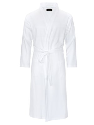 Dressing gown in cotton piqué