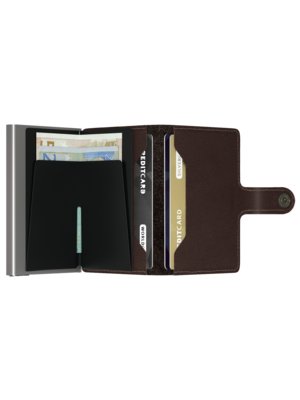 Kompakter Leder-Geldbeutel mit Cardprotector
