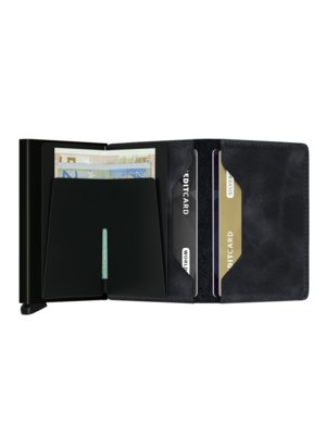 Kompakter Leder-Geldbeutel mit Cardprotector