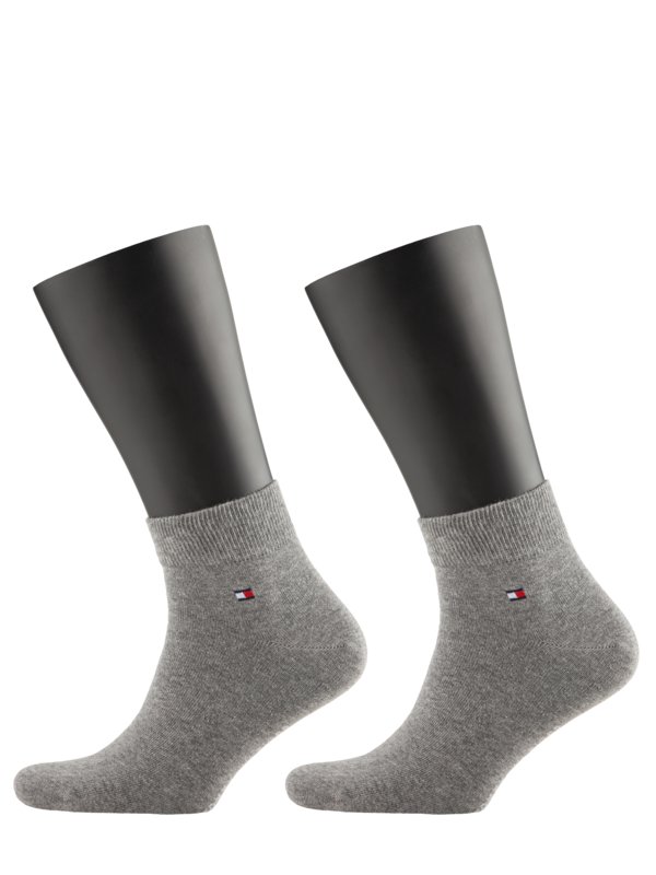 Levně Tommy Hilfiger, Sportovní ponožky do tenisek ve dvojitém balení Grey