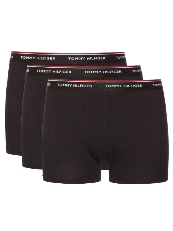 Levně Tommy Hilfiger, Pohodlné bavlněné slipy s podílem streče v balení po 3 kusech Černá