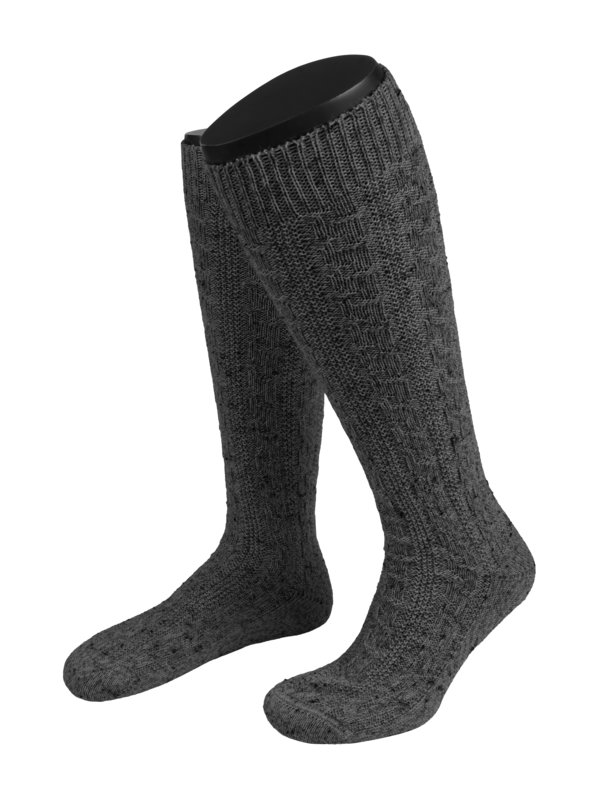 Levně Lusana, Krojové ponožky, směs s vlnou merino Antracit