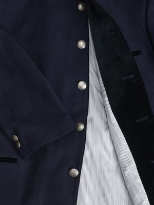 Traditional jacket with herringbone pattern and metal buttons