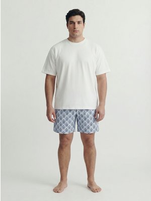 Elastische Badeshorts mit floralem Print