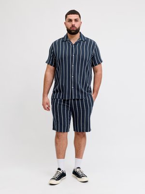 Strukturierte Bermudashorts mit Streifenmuster aus Baumwolle