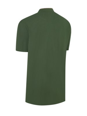 Soft T-shirt with stand-up collar and short button placket