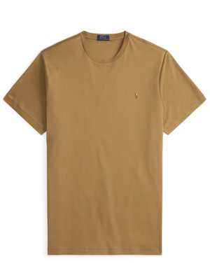 Miękki bawełniany T-shirt z dżerseju z haftowanym logo