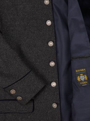 Bogenhausen Trachtenjanker made of loden with velvet accents