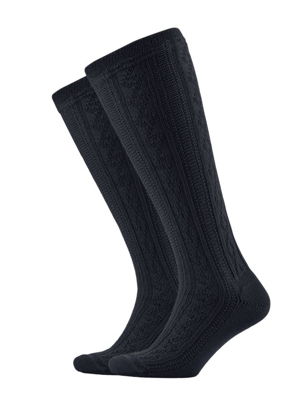 Levně Lusana, Krojové ponožky ze směsi s vlnou merino Modrá