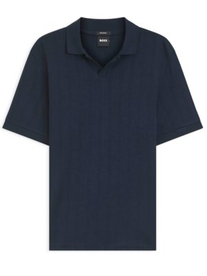 Knitted polo shirt in mercerized cotton with variocollar