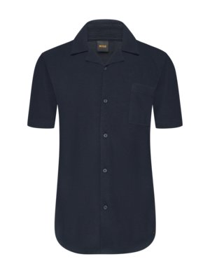 Short-sleeved shirt with lyocell in a subtle waffle structure