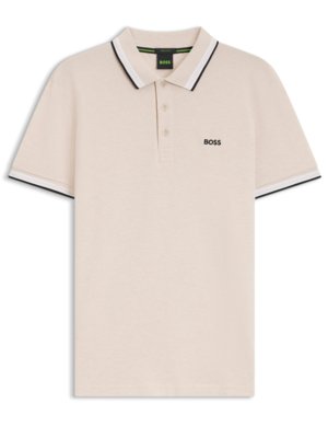 Piqué polo shirt Paddy with contrast cuffs, regular fit