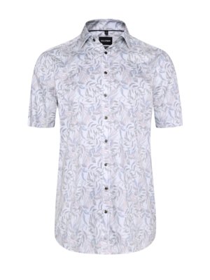 Patterned short-sleeved cotton shirt, Comfort Fit