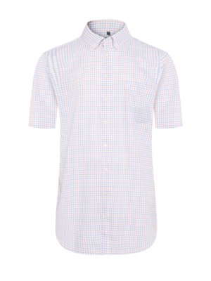 Wrinkle-free short-sleeved shirt with check pattern, Comfort Fit
