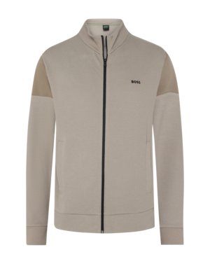 Sweat jacket in pique quality with contrast details