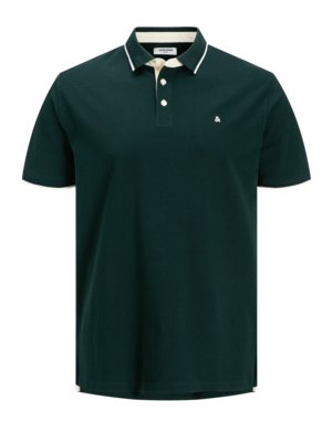 Softes Poloshirt aus Baumwolle mit Streifenakzenten
