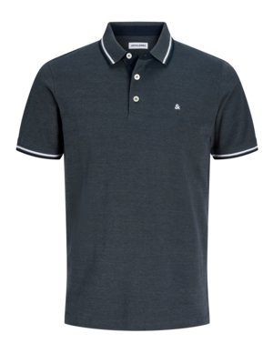 Softes Poloshirt aus Baumwolle mit Streifenakzenten