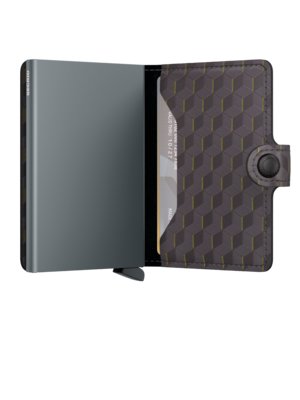 Wallet with snap fastener and carbon look