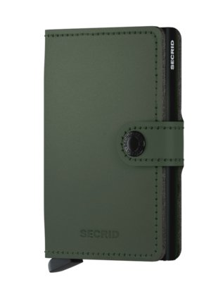 Wallet with snap fastener and label lettering