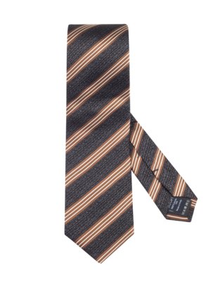 Proužkovaná-hedvábná-kravata